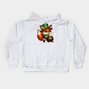 St Patricks Fox Kids Hoodie